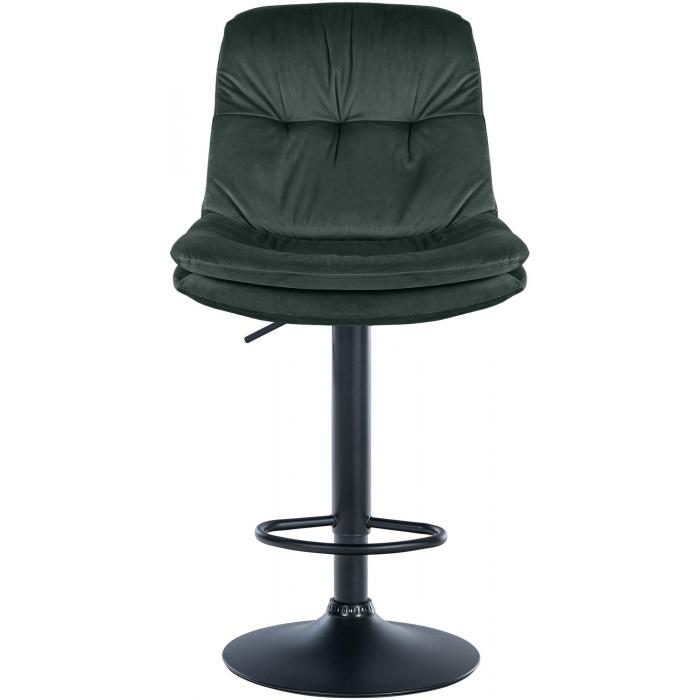 Barhocker HLO-CP325 Samt schwarz ~ dunkelgrn