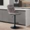 Barhocker HLO-CP325 Samt schwarz ~ grau