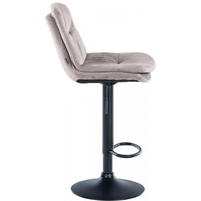 Barhocker HLO-CP325 Samt schwarz ~ grau