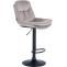 Barhocker HLO-CP325 Samt schwarz ~ grau