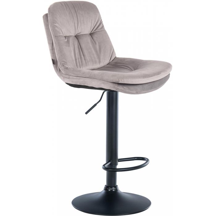 Barhocker HLO-CP325 Samt schwarz ~ grau