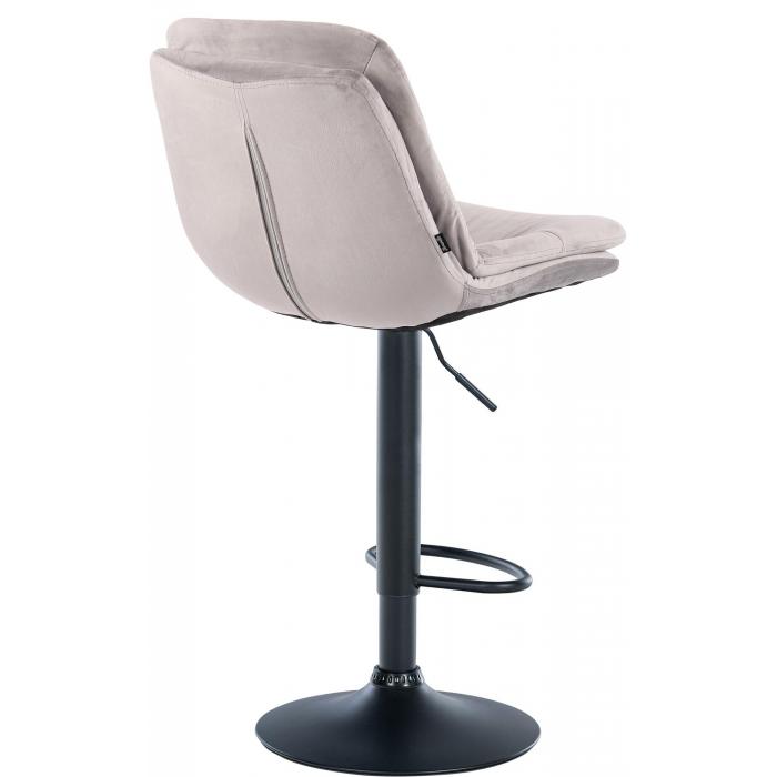 Barhocker HLO-CP325 Samt schwarz ~ grau