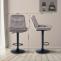 Barhocker HLO-CP325 Samt schwarz ~ grau
