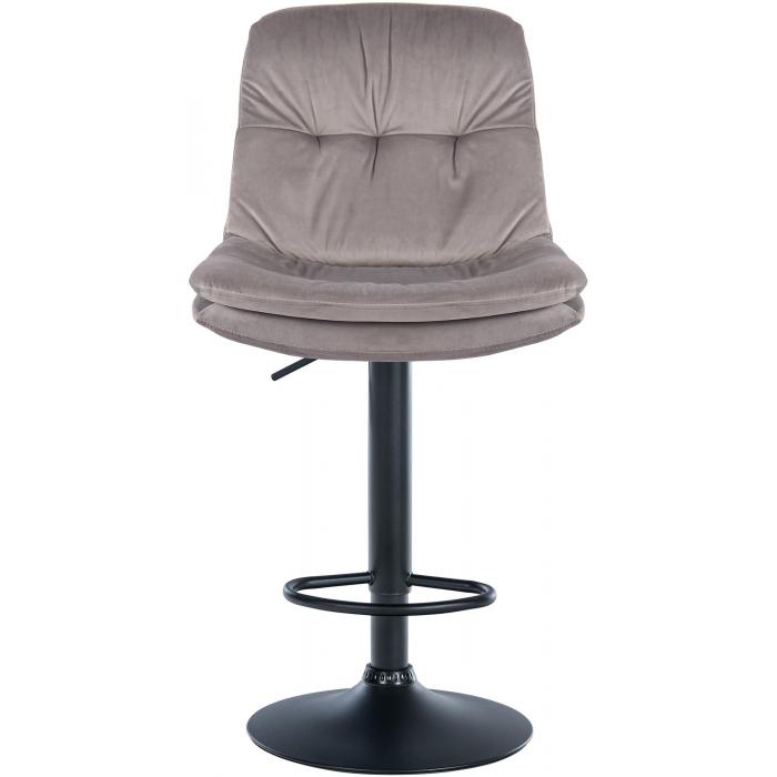 Barhocker HLO-CP325 Samt schwarz ~ grau