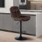 Barhocker HLO-CP325 Samt schwarz ~ braun