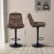 Barhocker HLO-CP325 Samt schwarz ~ braun