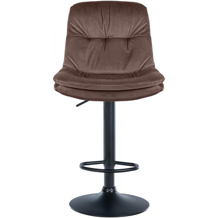 Barhocker HLO-CP325 Samt schwarz ~ braun
