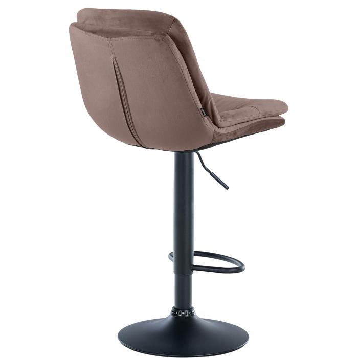 Barhocker HLO-CP325 Samt schwarz ~ braun