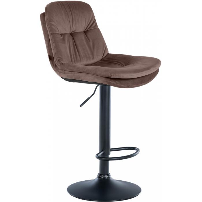 Barhocker HLO-CP325 Samt schwarz ~ braun