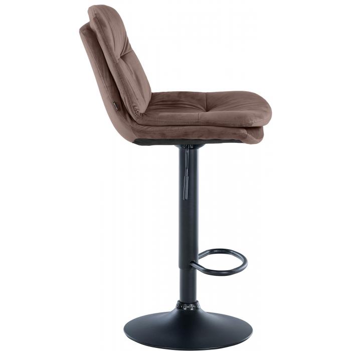 Barhocker HLO-CP325 Samt schwarz ~ braun