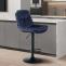 Barhocker HLO-CP325 Samt schwarz ~ blau