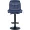 Barhocker HLO-CP325 Samt schwarz ~ blau
