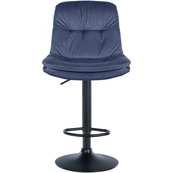 Barhocker HLO-CP325 Samt schwarz ~ blau