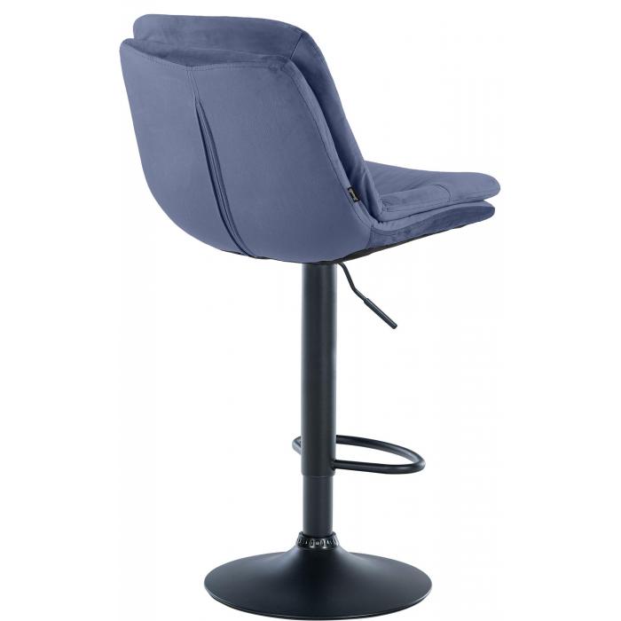 Barhocker HLO-CP325 Samt schwarz ~ blau