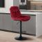Barhocker HLO-CP325 Samt schwarz ~ rot