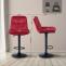 Barhocker HLO-CP325 Samt schwarz ~ rot