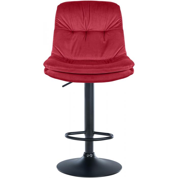 Barhocker HLO-CP325 Samt schwarz ~ rot