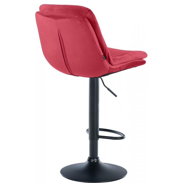 Barhocker HLO-CP325 Samt schwarz ~ rot