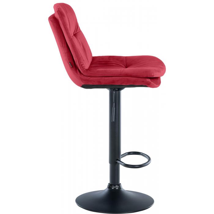 Barhocker HLO-CP325 Samt schwarz ~ rot
