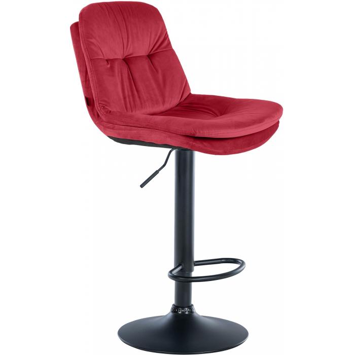 Barhocker HLO-CP325 Samt schwarz ~ rot