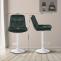 Barhocker HLO-CP325 Samt wei ~ dunkelgrn