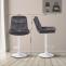 Barhocker HLO-CP325 Samt wei ~ dunkelgrau