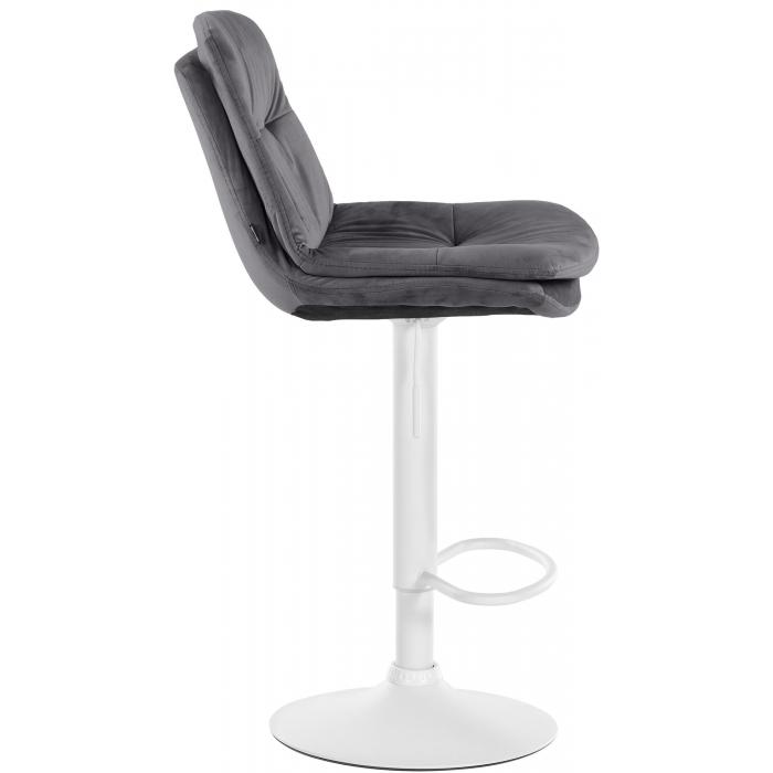 Barhocker HLO-CP325 Samt wei ~ dunkelgrau