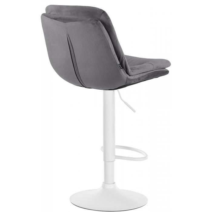 Barhocker HLO-CP325 Samt wei ~ dunkelgrau