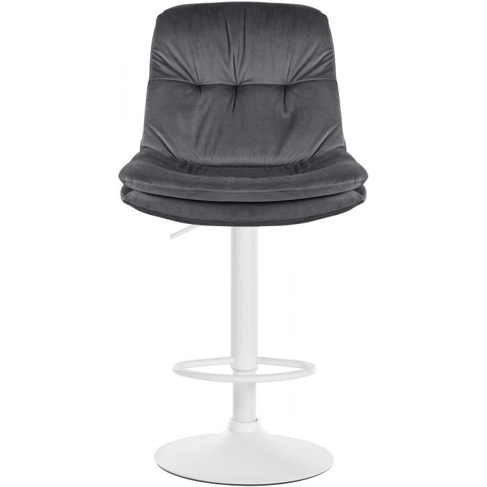 Barhocker HLO-CP325 Samt wei ~ dunkelgrau