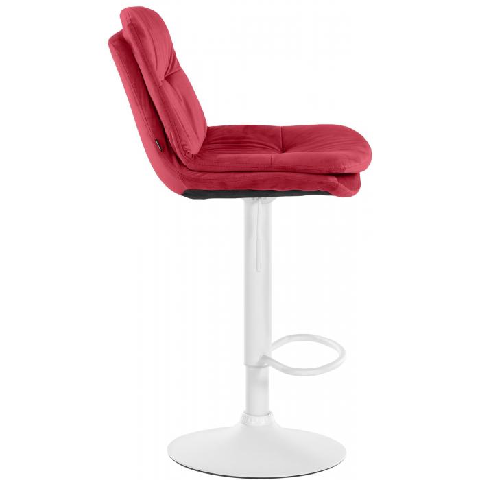 Barhocker HLO-CP325 Samt wei ~ rot