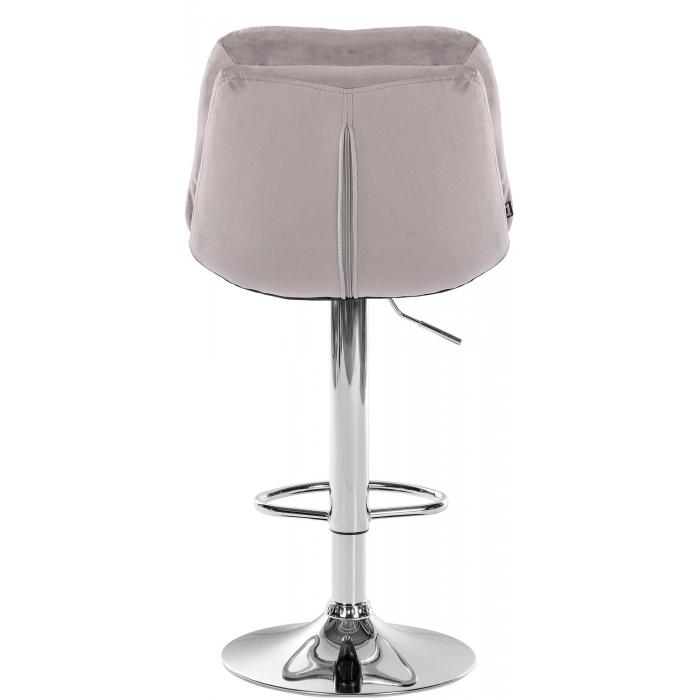 Barhocker HLO-CP325 Samt chrom ~ grau
