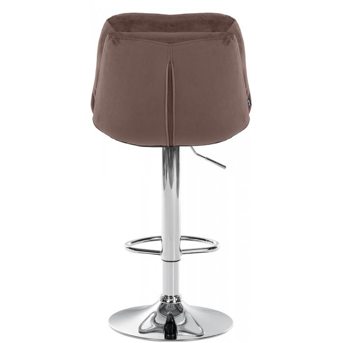 Barhocker HLO-CP325 Samt chrom ~ braun