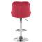 Barhocker HLO-CP325 Samt chrom ~ rot