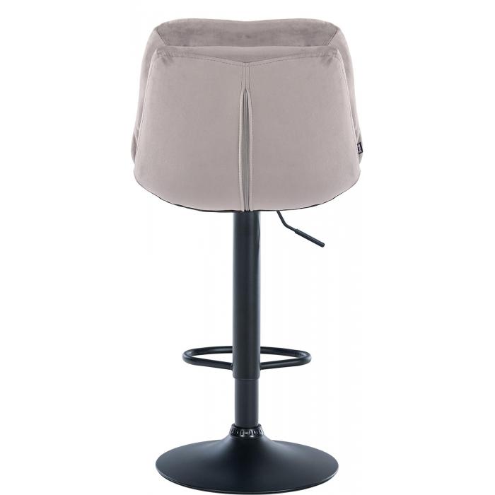 Barhocker HLO-CP325 Samt schwarz ~ grau