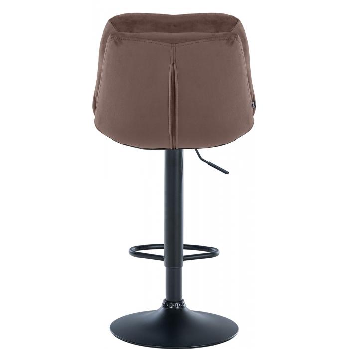 Barhocker HLO-CP325 Samt schwarz ~ braun