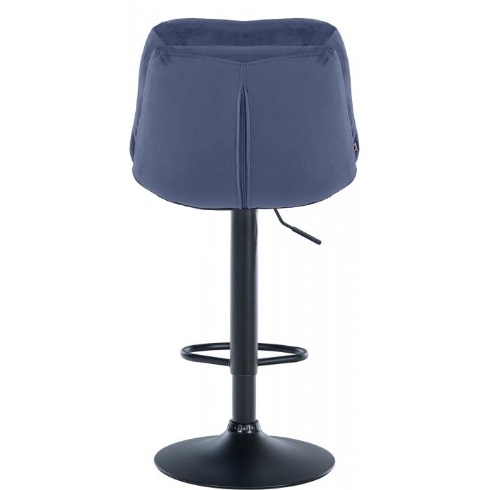 Barhocker HLO-CP325 Samt schwarz ~ blau