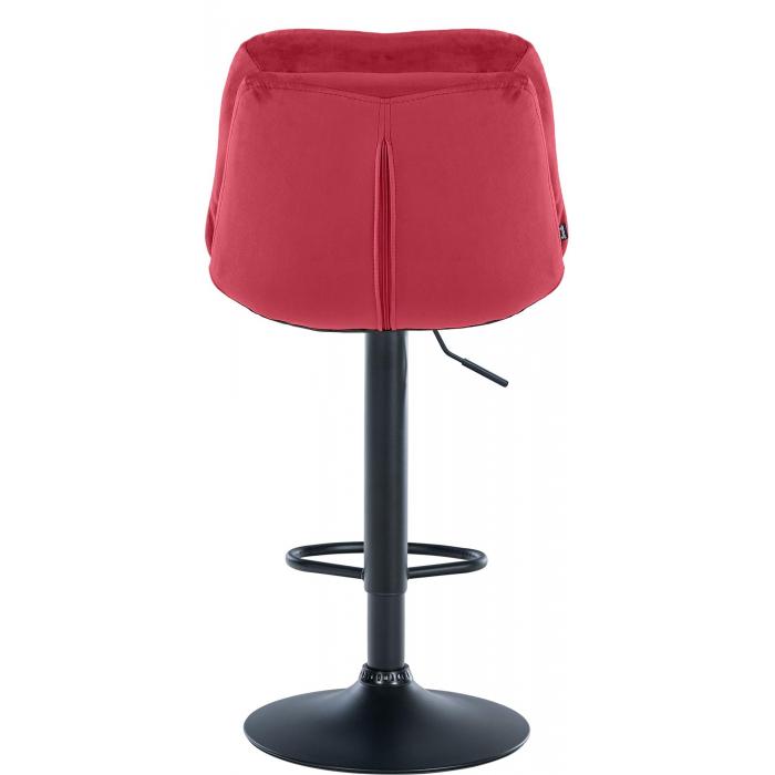 Barhocker HLO-CP325 Samt schwarz ~ rot