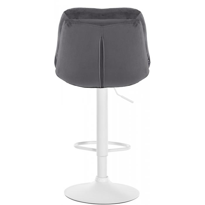 Barhocker HLO-CP325 Samt wei ~ dunkelgrau