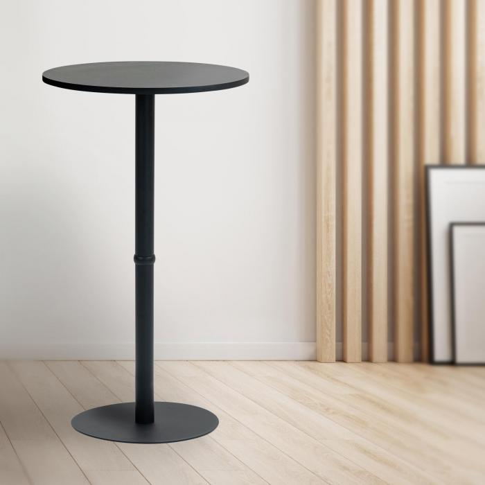 Stehtisch HLO-CP6 rund 60 cm ~ schwarz/schwarz