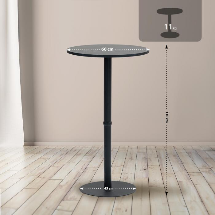 Stehtisch HLO-CP6 rund 60 cm ~ schwarz/schwarz