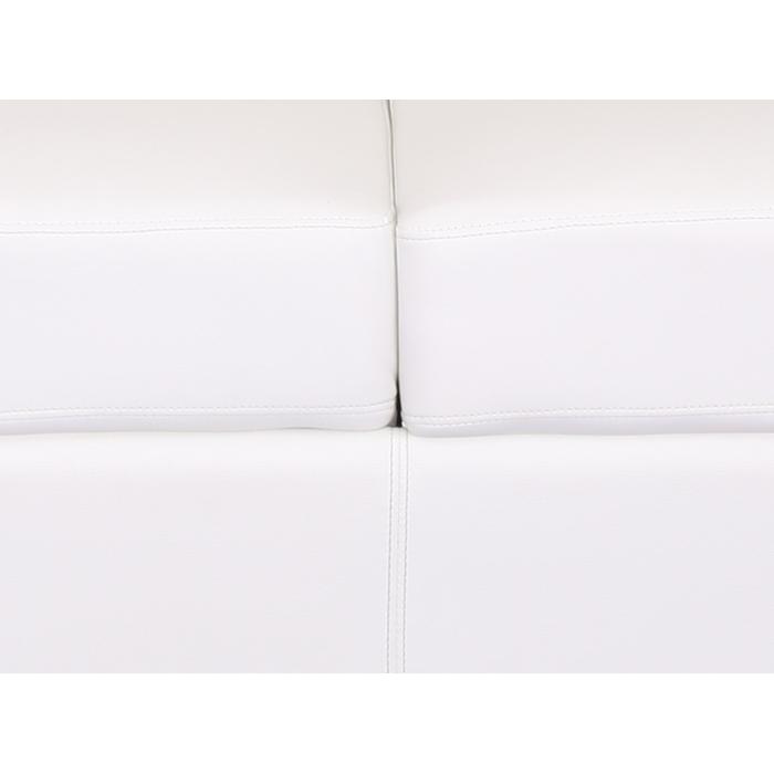 3er Sofa Couch Loungesofa Lille, Kunstleder/Leder wei/schwarz