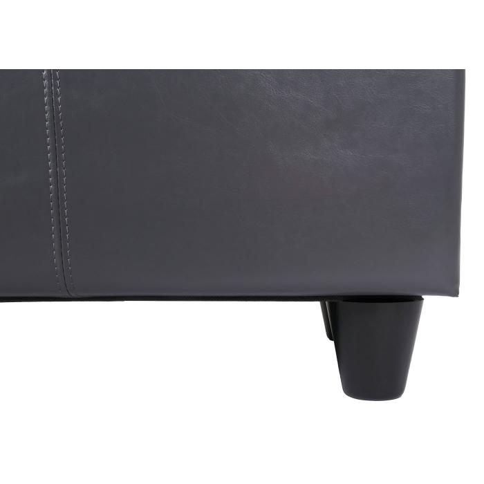 Bank Sitzbank mit Aufbewahrung Kriens XXL, Leder + Kunstleder, 180x45x45cm ~ grau