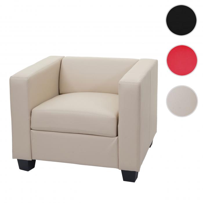 Sessel Loungesessel Lille ~ Leder, creme