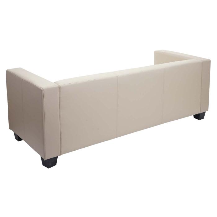 3er Sofa Couch Loungesofa Lille ~ Leder, creme