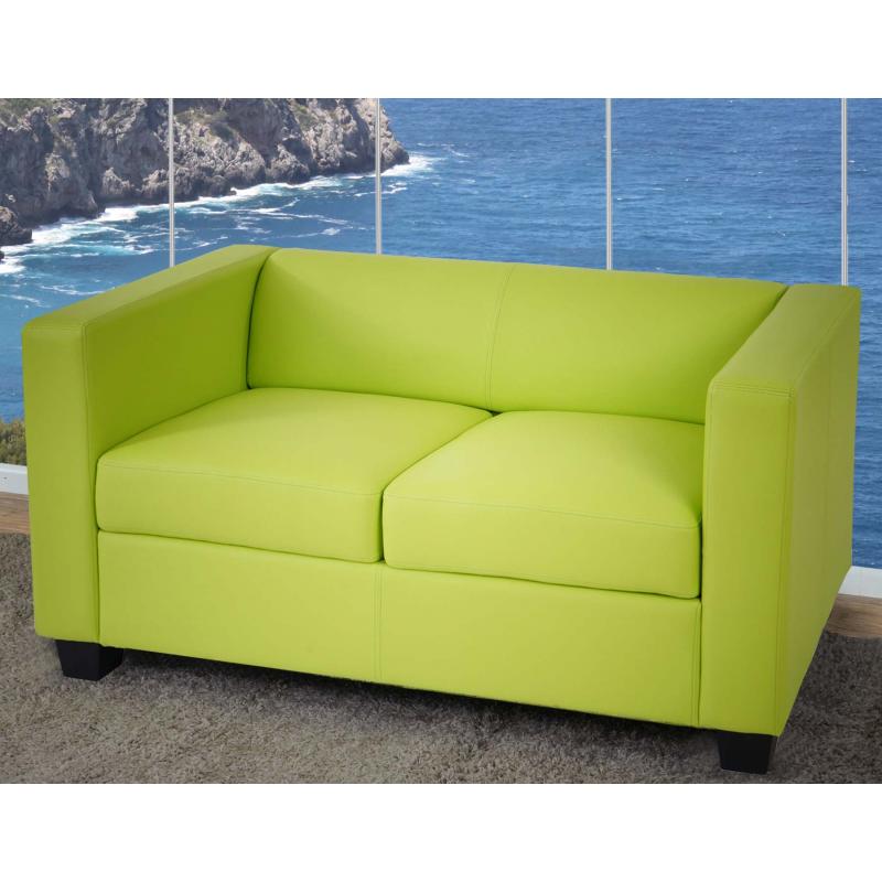 2er Sofa Couch Loungesofa Lille ~ Kunstleder, hellgrün
