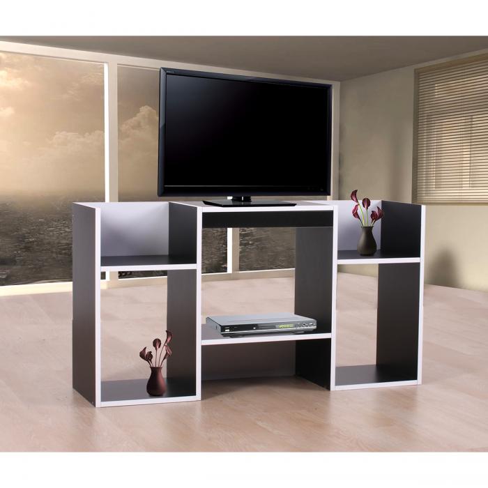 TV-Rack Fernsehtisch Standregal aus Holz 109x59x30 cm ~ schwarz