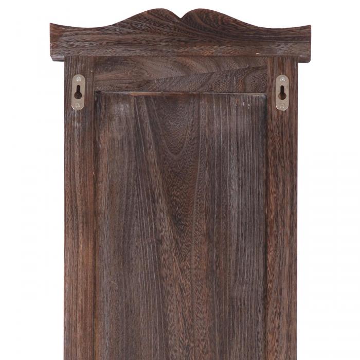 2er-Set Garderobe T33, Wandgarderobe Garderobenpaneel, Wandhaken Holz 109x28x4cm ~ braun shabby