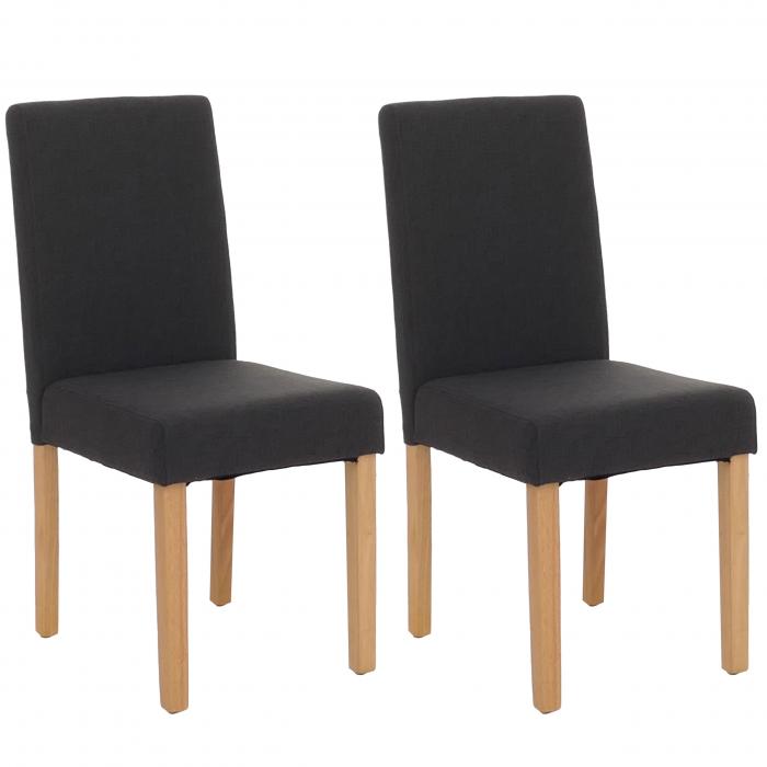 2er-Set Esszimmerstuhl Stuhl Kchenstuhl Littau ~ Textil, schwarz, helle Beine