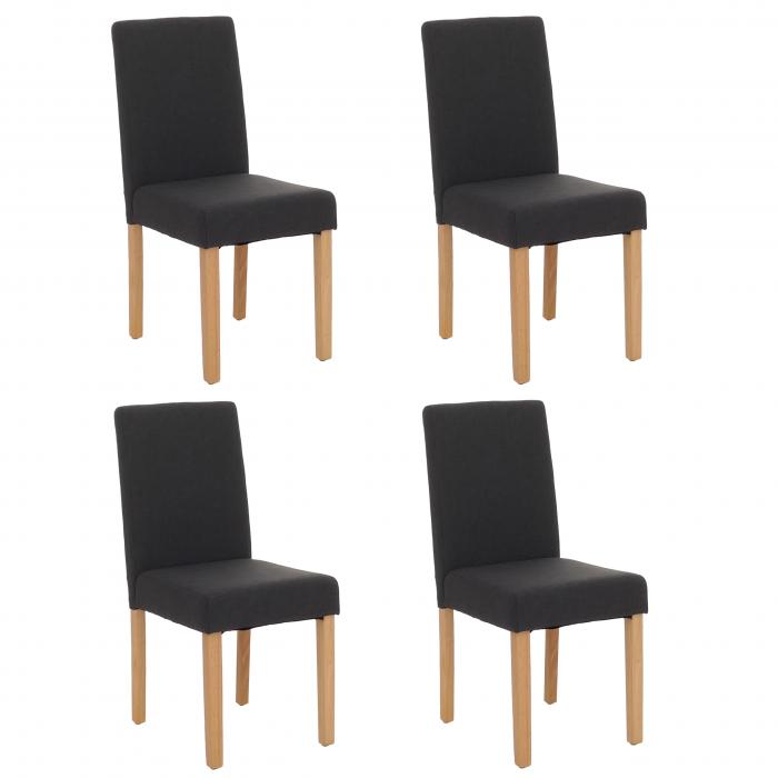 4er-Set Esszimmerstuhl Stuhl Kchenstuhl Littau ~ Textil, schwarz, helle Beine