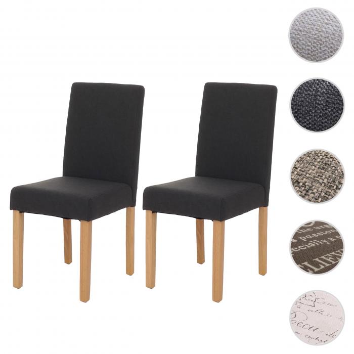 2er-Set Esszimmerstuhl Stuhl Kchenstuhl Littau ~ Textil, schwarz, helle Beine
